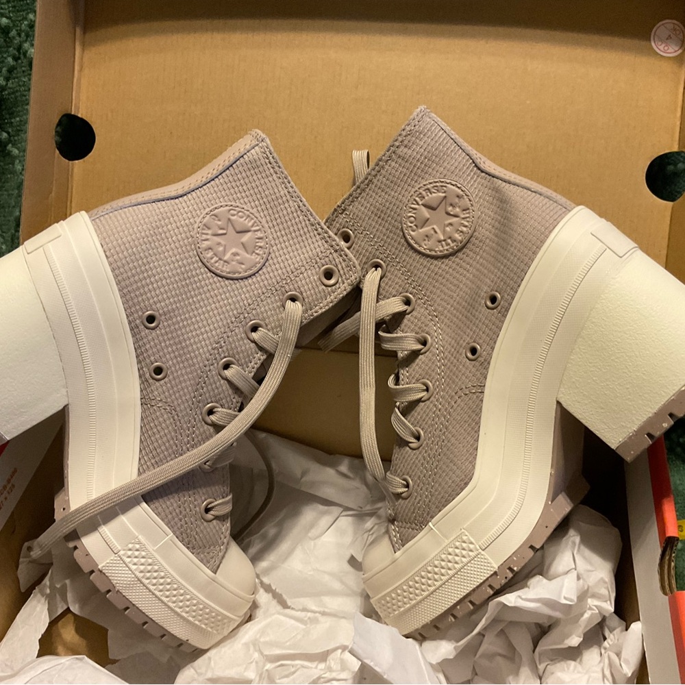 Converse Women's Platform High-Tops - Beige